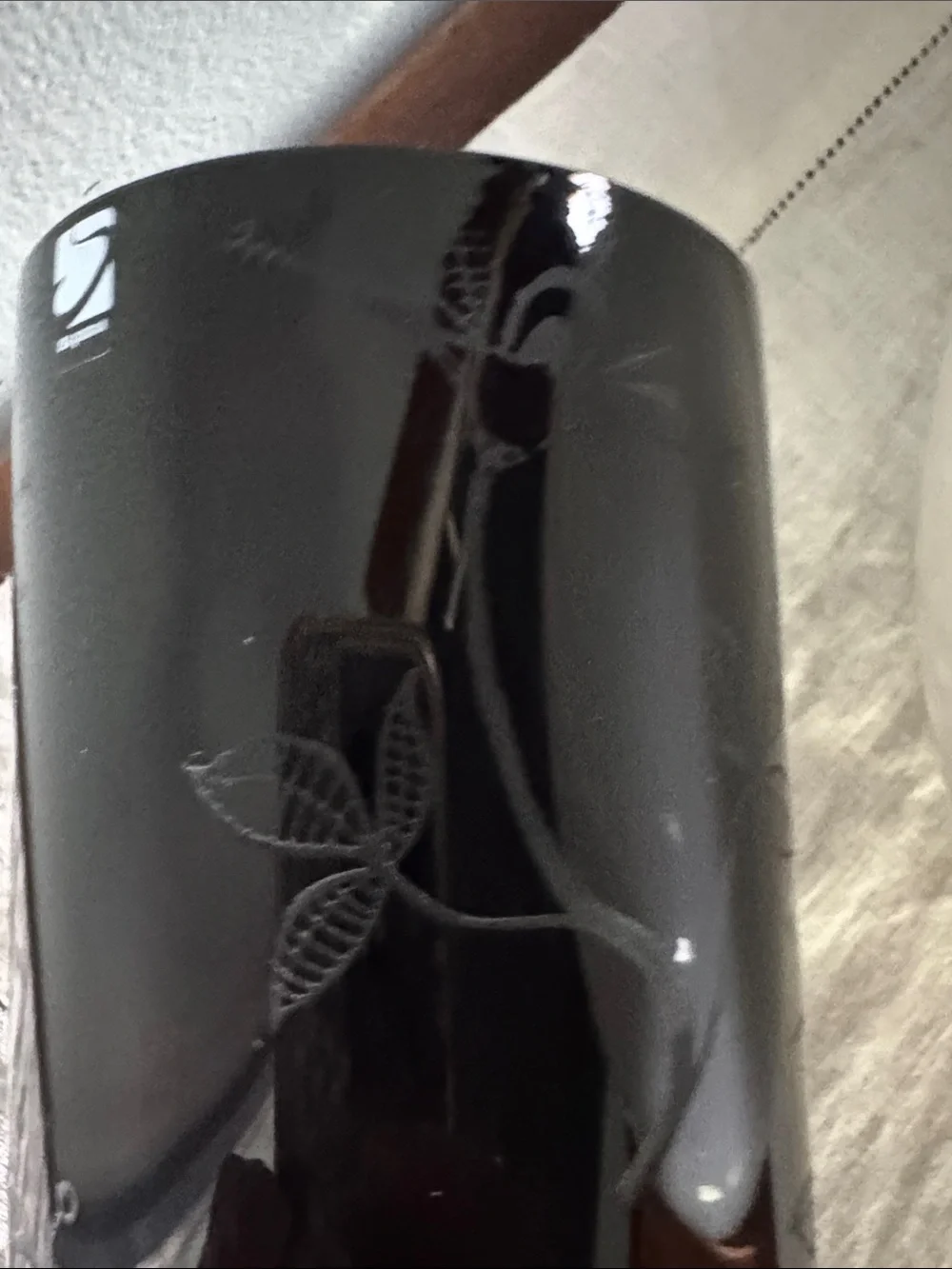 Blenko Etched Glass vase